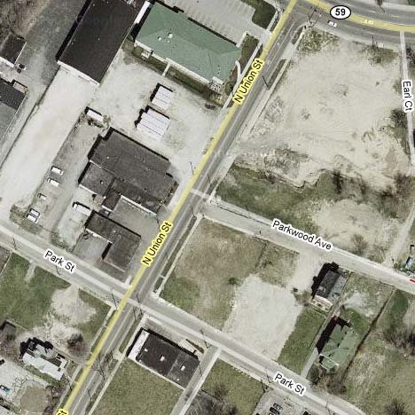 Aerial map of the intersection